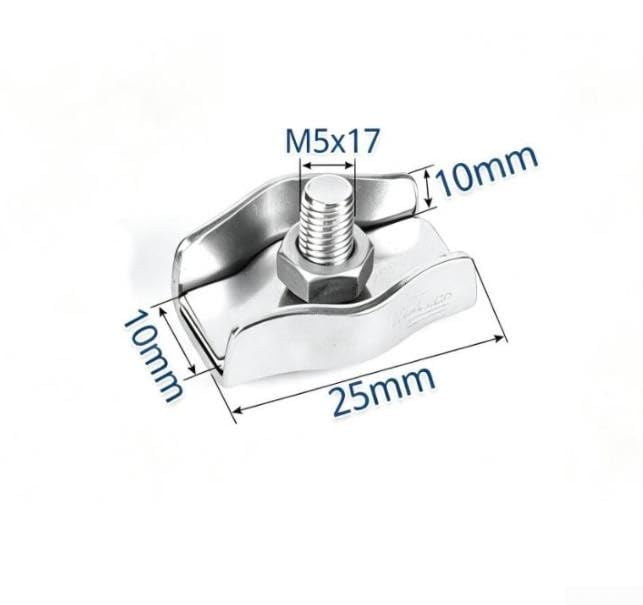 Clip Fissaggio Funi Metalliche Doppio Bullone(Double Clamp 10m)