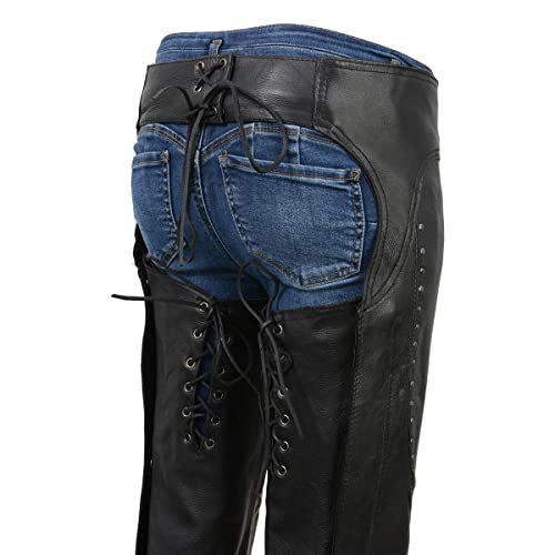 Image of Milwaukee Leather Premium Leather Motorcycle Riding Chaps for Women Bikers