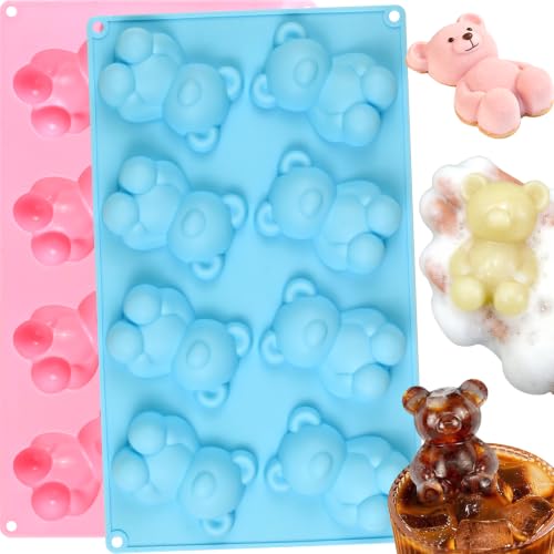 Bear Silicone Mold 2 Pack Large Bear Chocolate Molds 16 Cavity