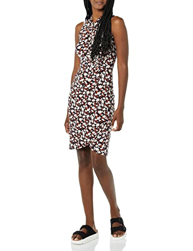 Image of Amazon Essentials Women's Sleeveless Faux Wrap Dress with Crossover Twist Neck