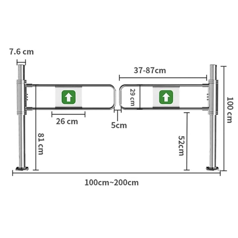 Generisch Doppeltwirkende Sicherheits-Schwingtür 140 x 100 cm – Automatischer Schließmechanismus, robuster Türstopper für Supermärkte, Lagerhallen, Bars, Geschäfte und Gewerbebetriebe