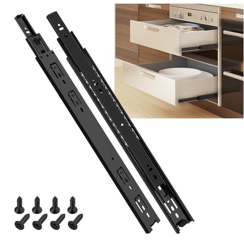 SHUHANG Guide per cassetti e cassetti, resistenti, capacità di carico 45 kg, estensione completa con cuscinetti a sfera, 200, 250, 300, 350, 400, 450, 500, 550, 600 mm, montaggio laterale, 1 paio