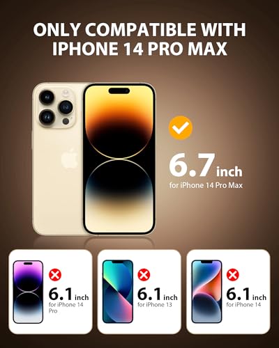 Image of PDDKISS Compatible for iPhone 14 Pro Max Privacy Screen Protector Tempered Glass 6.7 inch Display, Gradient Colorful Anti Spy Light HD Easy Installation