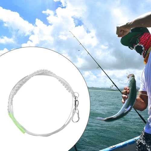 Línea líder anti mordidas para pesca en agua salada con protección luminosa 1.2m miniatura 3