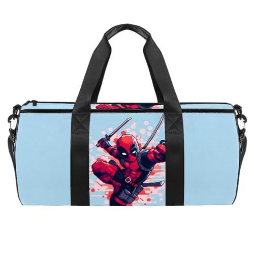 For Deadpool Large Capacity Sports Bag with Interior Zipper Pocket - Perfect Luggage, Shoe, Soccer, and Gym Bag