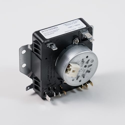 OEM W10185982 WPW10185982 Dryer Timer Compatible with Whirlpool Maytag Amana WGD4800XQ0 110C61182011 WED4815EW1 YWED5200VQ1 OEM Dryer Timer Replacement 418-618-20-b5 PS11749831