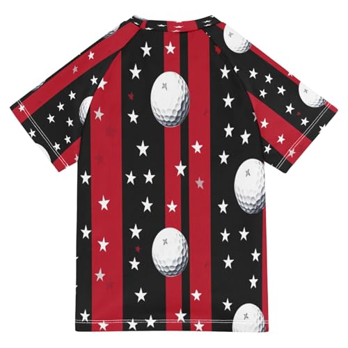 Boys Short Sleeve T-Shirts Star Golf Baseball Rashguard Kids Swim Shirts Sun UPF 50+2
