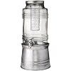 Circleware Breeze Glass Beverage Drink Dispenser with Stand Metal Base which Transforms to Metal Ice Bucket and Metal Lid + Fruit Infuser + Chrome Finished Spigot, HUGE 2.3 Gallons