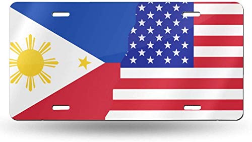 WEIZI American Philippines Flag License Plate Personalized Custom Car Front Automotive License Tag 6 Inch X 12 Inch