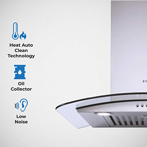 Image of Elica 60 cm 1220 m3 /hr Chimney with Installation Kit & with 15 Years Warranty (GLACE SF ETB PLUS LTW 60 PB LED SS, Silver)