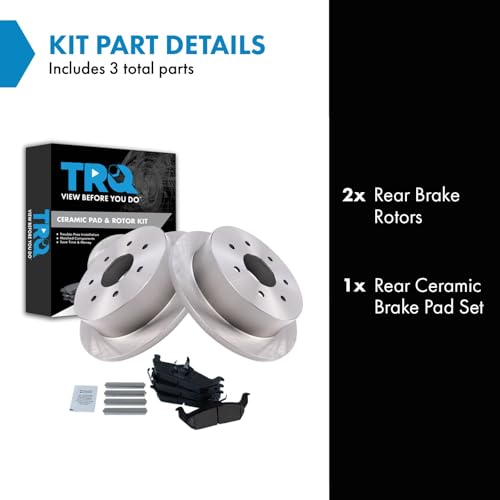 Image of TRQ Rear Brake Pad and Rotor Set Ceramic Compatible with 2004 Ford F-150