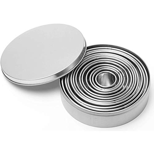 Digead Emporte Pièces, Moule à Au Chocolat, Moule à Biscuits Géométrique, Coupe Pâtisserie, Moule de Coupe en Acier Inoxydable - 12 pcs (Rond) Cover