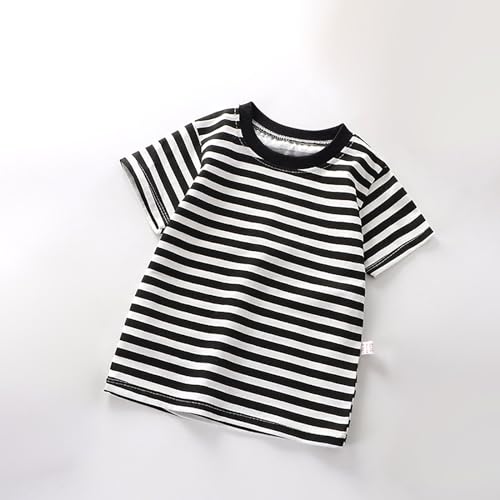 Kids Toddler Baby Boys Girls Shirts Striped Color Block Short Sleeve T Shirts Kids Casual Crewneck Shirt2