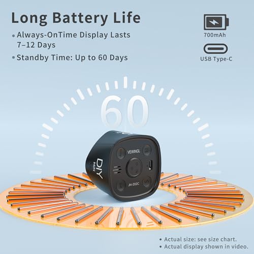 Image of VEWINGL Cube Productivity Timer, 25 /5 /10 /45 Min Presets, Desk Flip Timer for Pomodoro Study Sessions, Vibration & Custom Modes for ADHD, Work, Study & Kitchen (Black)