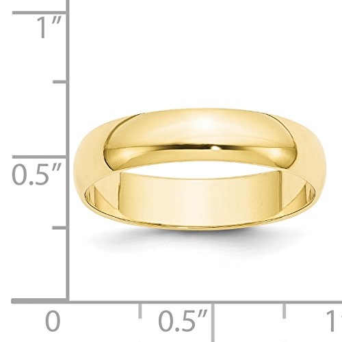 Solid 10k Yellow Gold 5 mm Rounded Wedding Band Ring3