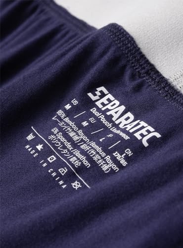 Separatec Men's Dual Pouch Underwear Breathable Soft Bamboo Rayon Printing Boxer Briefs 3 Pack3