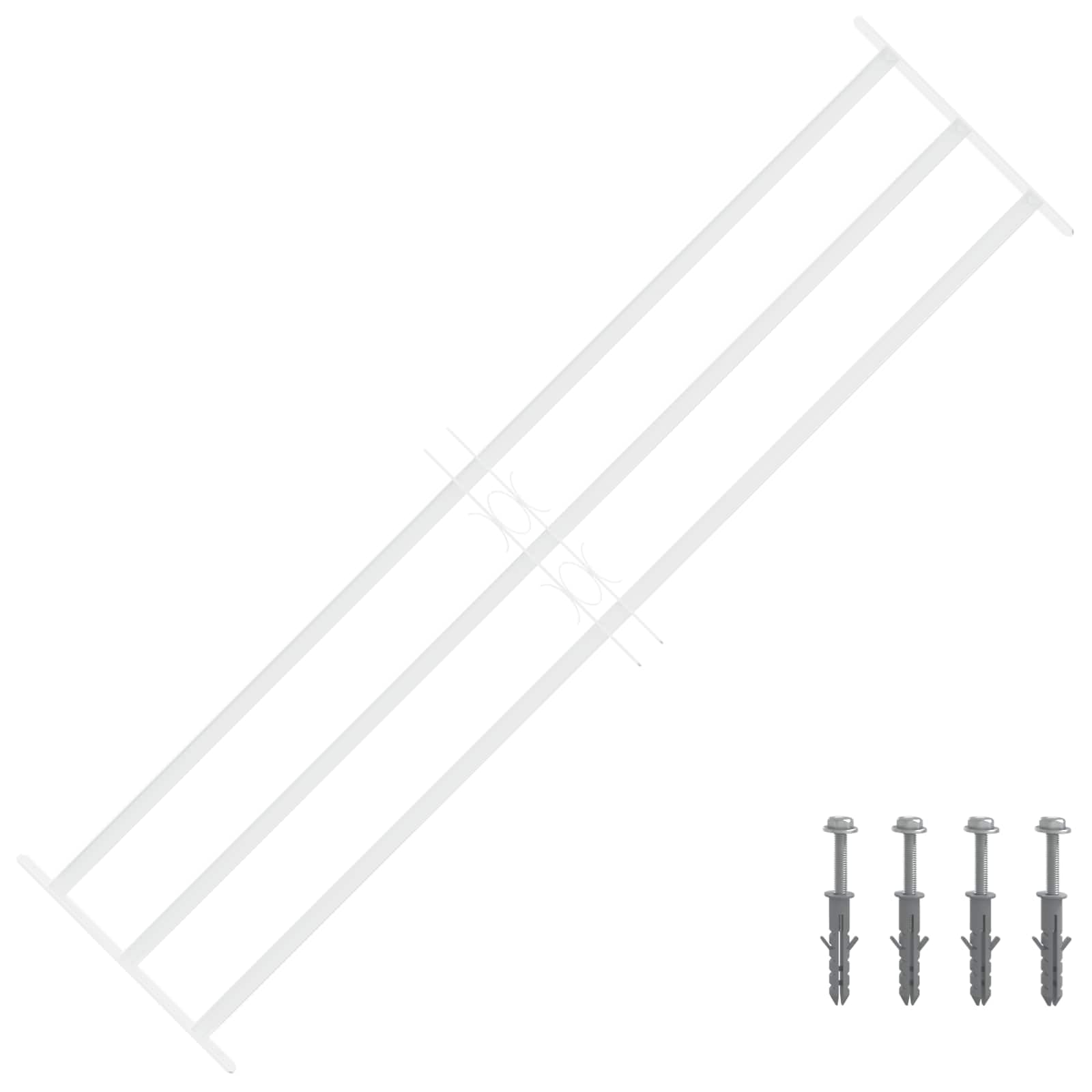 vidaXL Reja de Seguridad para Ventanas con 3 Barandas 3 pcs 93-174 cm, Reja de Seguridad para Ventanas, Rectangular y Ajustable, Marco de Acero Que Garantiza tu Tranquilidad