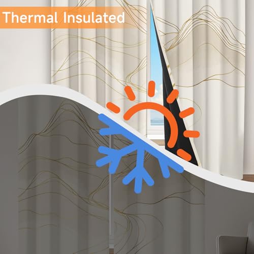 Rideaux occultants imprimé 3D abstrait isolant thermique oeillets