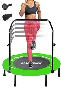 Kanchimi Faltbar Mini Fitness Indoor Exercise Workout Rebounder Sport Trampolin mit Griff (grün, 40 inch（101.6 cm）)