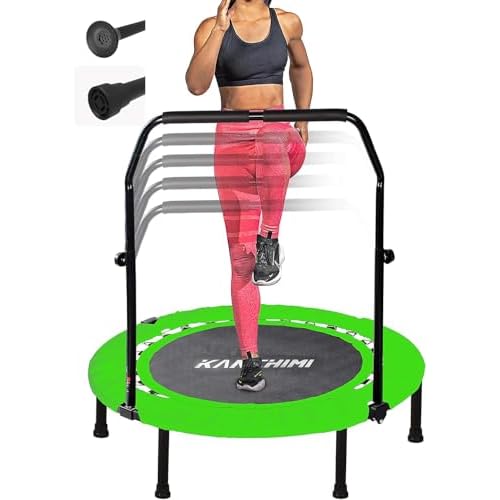 Kanchimi Faltbar Mini Fitness Indoor Exercise Workout Rebounder Sport Trampolin mit Griff (grün, 40 inch（101.6 cm）)