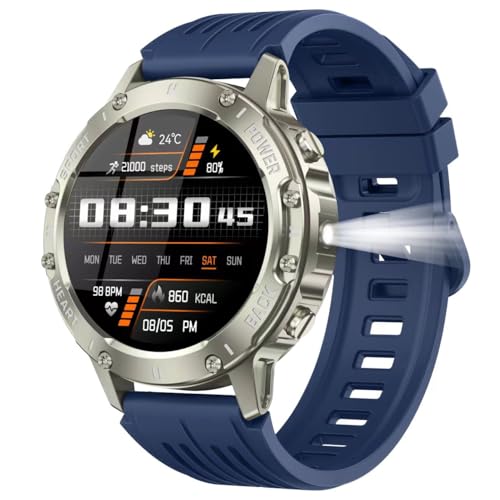 TIMU S81-WYL-CP3 Herren Smartwatch Blau Silber