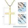 Cross Necklace for Men Women, 316L Stainless Steel Cross Pendant Necklace with Chain-55+5CM | Silver / Gold / Black Cross Chain Necklaces Easter Gifts for Birthday Christmas Thanksgiving Day, Gold #1