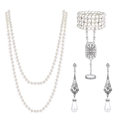 Design retrò: il set di gioielli 20S è retrò ed elegante, aggiunge fascino al tuo outfit, mostrando la tua bellezza e il tuo gusto, puoi indossarli con fiducia a qualsiasi festa a tema.E scatta foto sbalorditive con i tuoi amici.