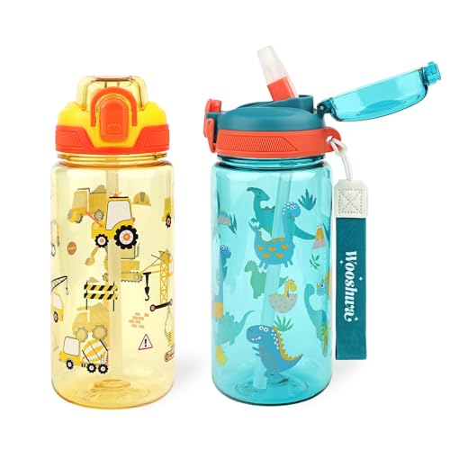 Kids Water Bottle for School or Travel, 20 Oz Durable Plastic Water Bottle