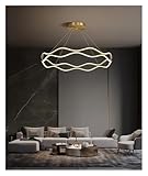 AJYBYUKJ Lámpara de araña moderna LED colgante para dormitorio, salón, comedor, lámpara colgante de anillo de lujo, decoración del hogar, interior, para el hogar Beauty Comes