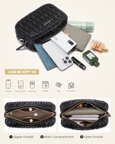 LOVEVOOK Quilted Crossbody Bags for Women, Small Trendy Leather Purse, Crossbody Purse with Adjustable Strap for Gift4