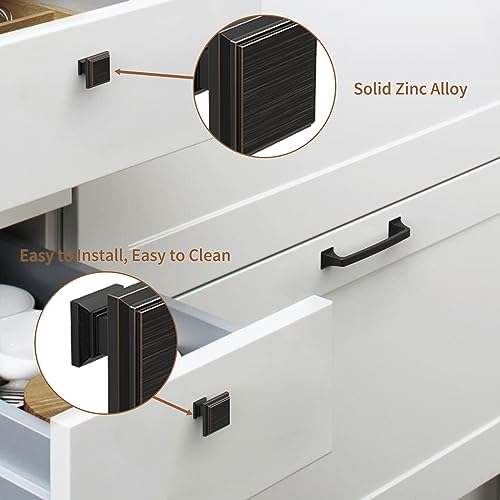 9BUILD EU0037 Pack of 10 Furniture Knobs, Oil Rubbed Bronze Cabinet Knobs, Door Knob, Drawer Knobs, Zinc Alloy - Image 4