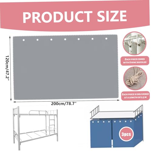 Cortinas opacas para literas de 119 x 200 cm ideales para crear un espacio propio en el hogar 7