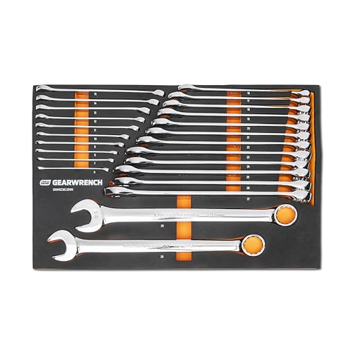 Image of GEARWRENCH 24 Piece 12 Point Long Pattern Combination Metric Wrench Set in Foam Storage Tray - GWMSCWL12MM