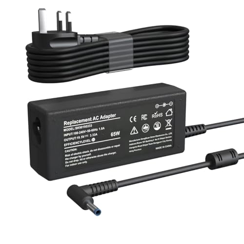 Riabwwox 65W Laptop Charger Compatible with HP ProBook 440 450 455 470 640 645 G3 G4 G5 G6 EliteBook 830 840 850 725 735 755 Pavilion 11 13 14 15 17 250-G7 250-G6 AC Adapter Power (4.5 X 3mm)