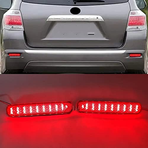 Luces traseras de coche para Toyota Highlander 2011 2012 2013 reflector parachoques trasero kit 3
