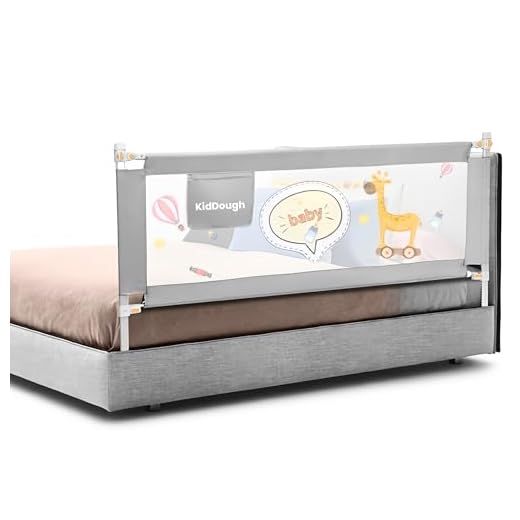 KidDough Bed Rail Guard for Kids Safety Bed Rail for Baby Safety (6.5ft, 1 Side, Grey)