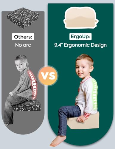 Image of Babelio ErgoUp Booster Seat for Kitchen Chair, Promote Proper Upright Posture, Toddler Booster Seat for Dining Table, Removable & Washable Cover, Suitable for 18 Months to 5 Years, Beige