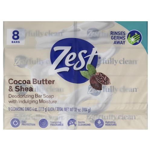 Image of Zest Bar Soap -Enriched With Cocoa Butter And Shea for Ultra Moisturizing Cleansing - Leaves Your Body Feeling Silky Smooth And Deeply Moisturized (Pack of 48)