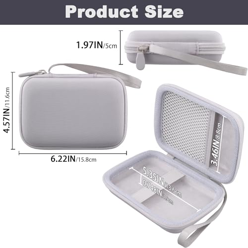 Flaxune Robuste Transporttasche für den Liene 2x3 Zoll Mini-Sofortbild-Fotodrucker (tragbar, Farb- und Schwarzweißdruck), Perlweißes Gehäuse