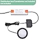 URing 3er Set LED Einbaustrahler 12V 3000K Warmweiß 3,5W, Einbaustrahler LED flach 12V 300LM Bohrloch 55-58mm und 15mm Flache, Dimmbar Möbeleinbauleuchte Einbauspots Spot 12v mit 2M Kabel, Schwarz