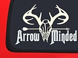 Arrow Minded - Archery Bowhunting Whitetail Deer Skull Hunting Window decal truck Sticker