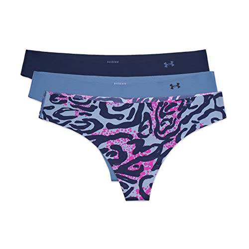 Image of Under Armour Thong Printed Underwear 3-pack, Mineral Blue (470) /Black, Large