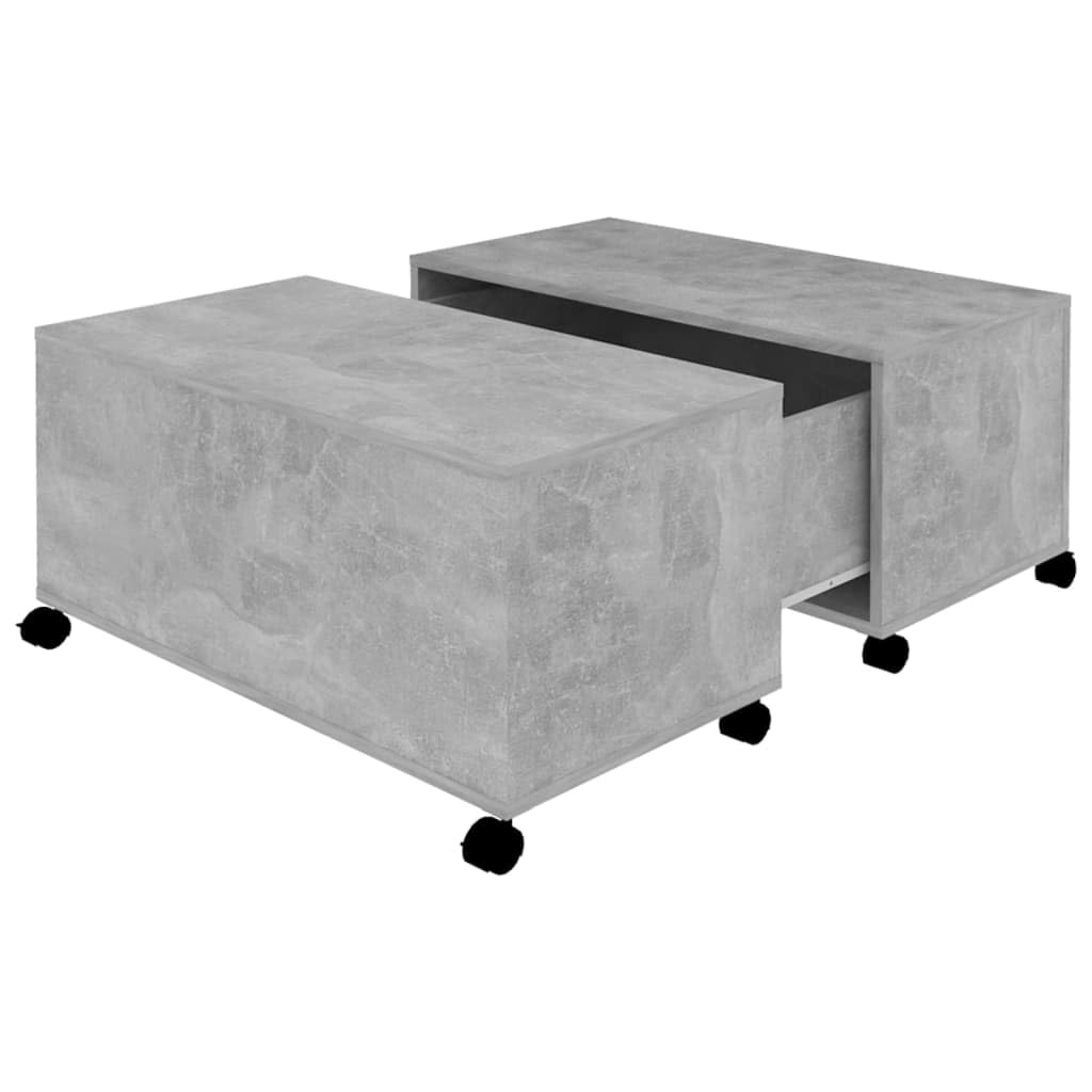 Table basse gris béton design moderne pour poser boissons et livres