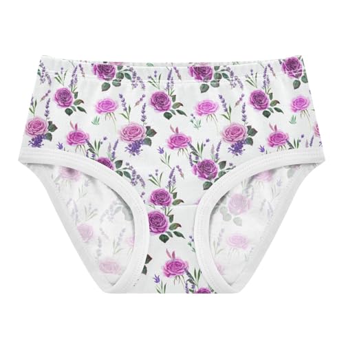 Joisal Florals Girls Underwear Toddler 2t Cotton Panties Little Girl Elegant Purple Lavender White Briefs Underpants