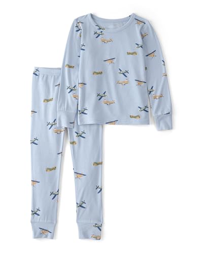 Carter's Boy PurelySoft Long-Sleeve 2-Piece Pajamas, Blue Vintage Plane, 3T
