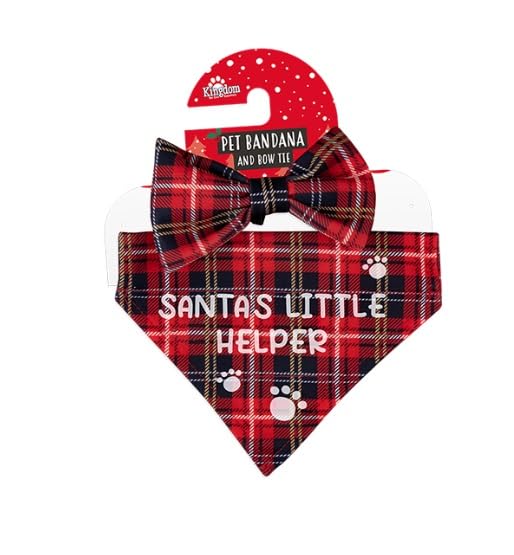 Bandana de Noël pour animal domestique avec nœud pour célébrer en famille