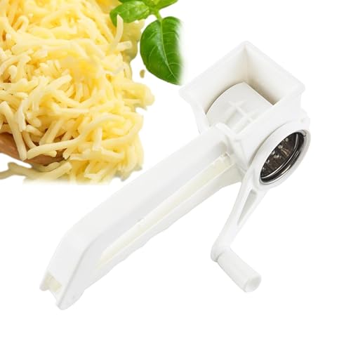 Rallador de queso de acero inoxidable - manivela cortadora rotativa PP acero inoxidable | Mini trituradora de queso Herramientas de cocina Dispositivo de raza manual compacto 20,5 cm