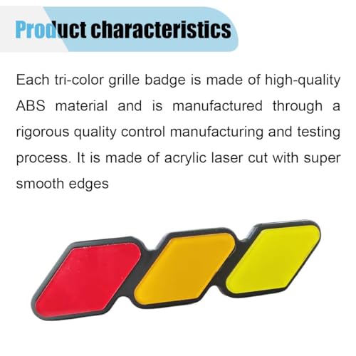 Image of Car Grille Decoration Badge - Tri-Color Grille Badge Emblem Front Grille Insert Trims - Car Truck Label Decoration Accessories Fit for Tacoma 4Runner Tundra Sequoia Rav4 Highlander (Red)