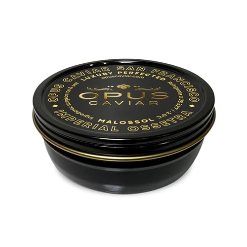 Opus Imperial Osetra Black Caviar - Great with Blinis for Caviar Food as Fresh Cavier Fish Roe, Osetra Non-Pasteurized Sturgeon Cabiar, Affordable Gourmet Cavier, Ossetra Sturgeon Roe 17.6oz / 500g