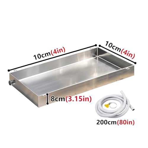 Bac de vidange de condensat en inox avec évacuation pour climatisation - 4